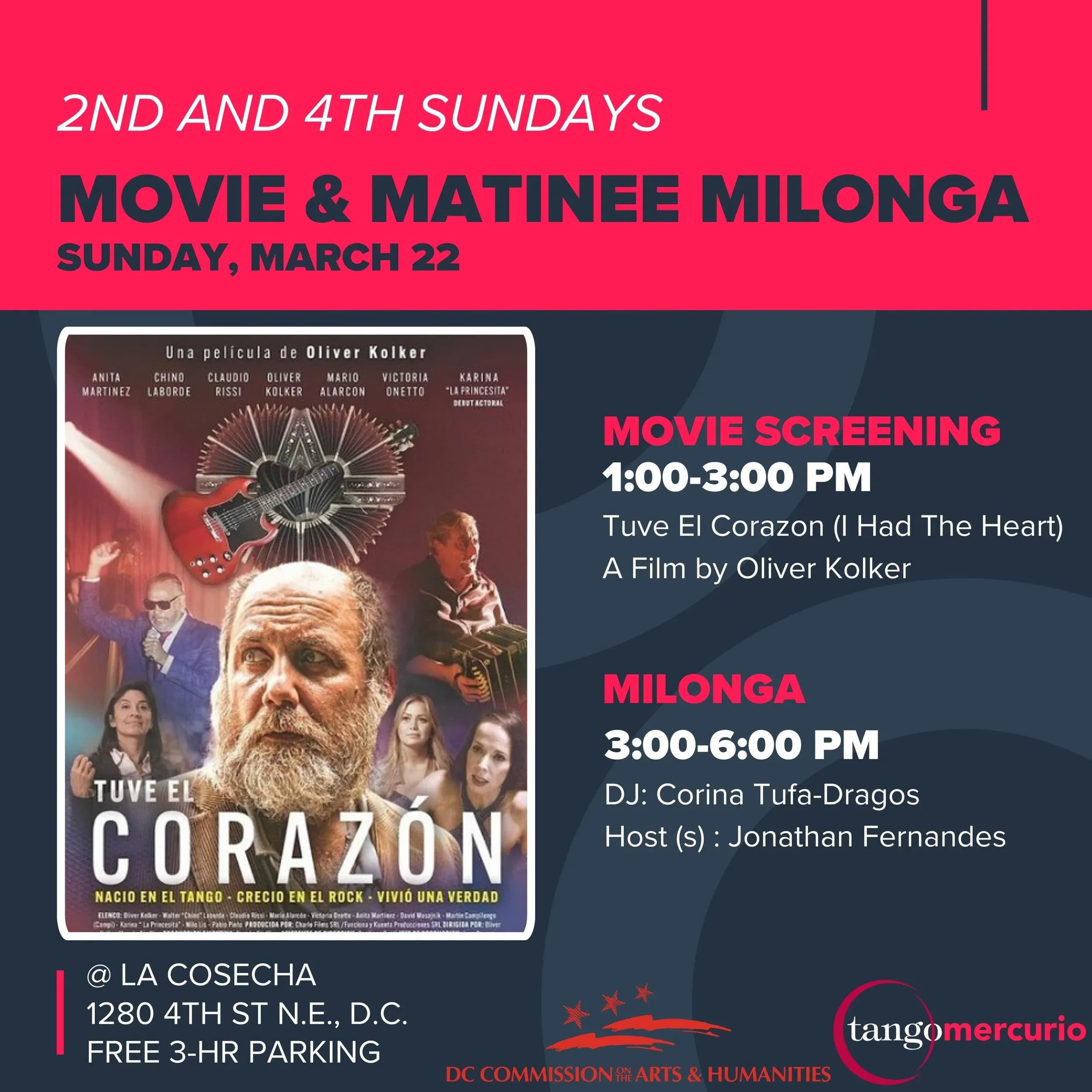 Movie ("Tuve El Corazon") & Matinee Milonga